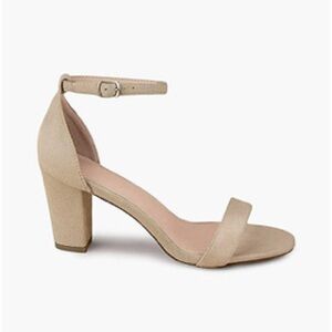 LIKE NEW Azazie Suede Ankle Strap Chunky/Block Heels